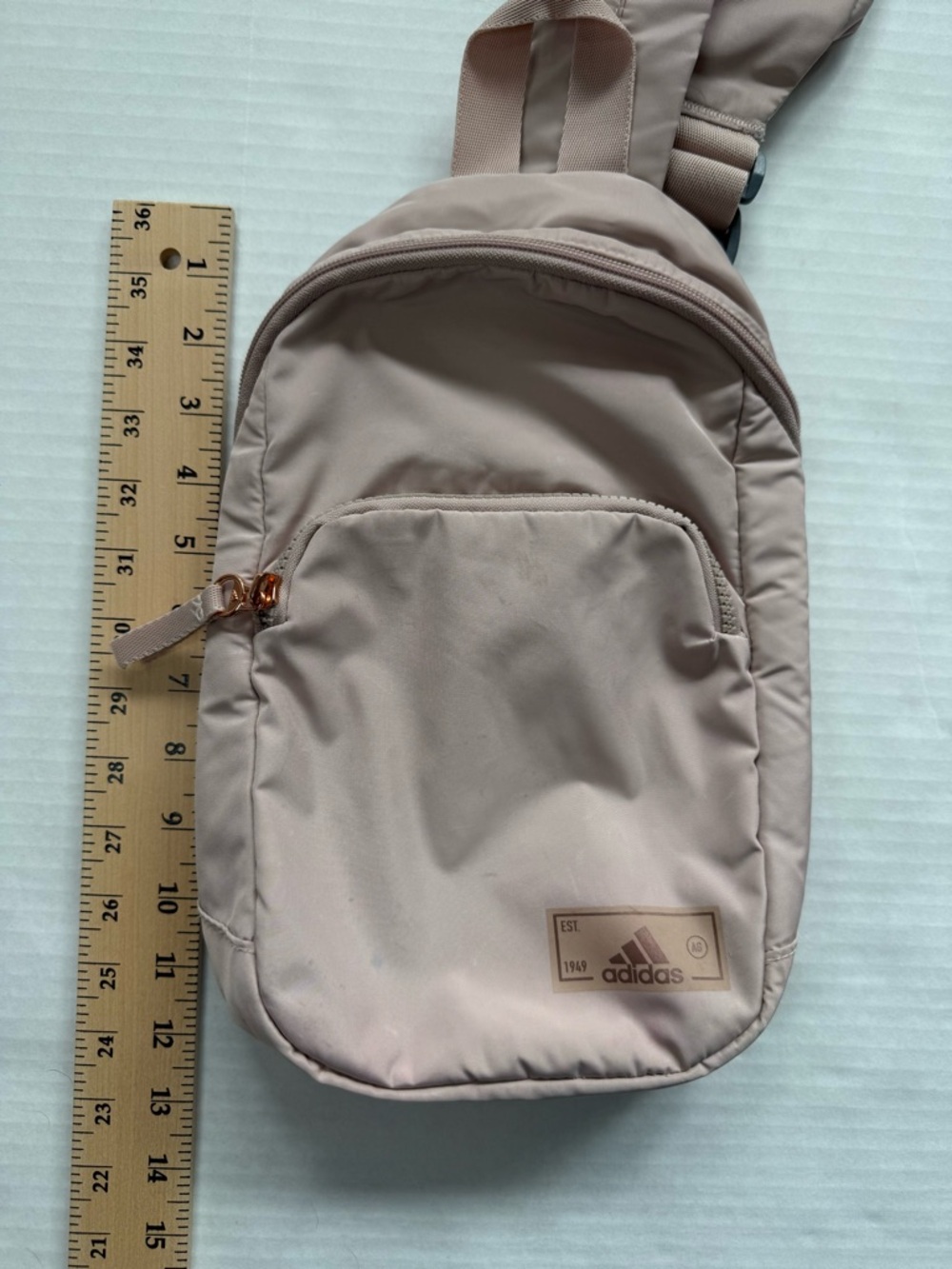 Adidas Essentials 2 Sling Crossbody Bag Wonder Taupe Beige/Rose Gold - Picture 13 of 16